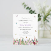 Budget Elegante florale Engagement Partei Einladun (Stehend Vorderseite)