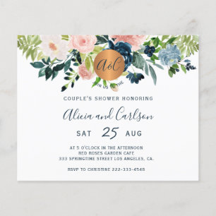 Budget-Elegante Florale Hochzeitseinladung für Paa Flyer