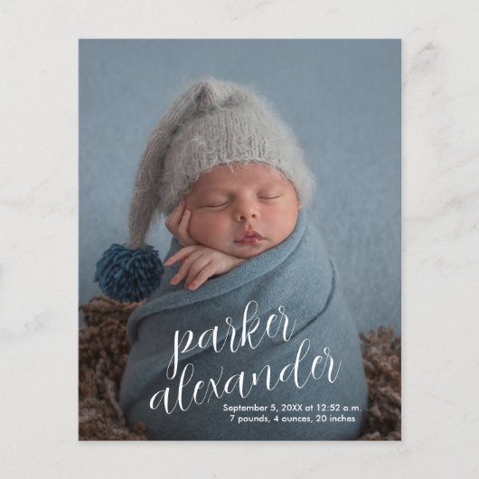 Budget Elegante Foto Collage Geburtserklärung ankü (Vorderseite)