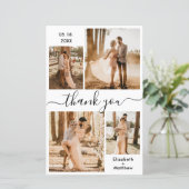 Budget Elegante Foto Collage Wedding Vielen Dank (Stehend Vorderseite)