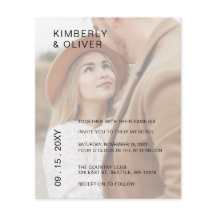 Budget Elegante Foto Overlay Einladung Hochzeit