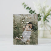 Budget Elegante Foto Overlay Einladung Hochzeit (Stehend Vorderseite)