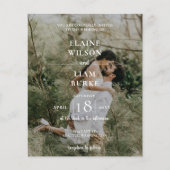Budget Elegante Foto Overlay Einladung Hochzeit (Vorderseite)