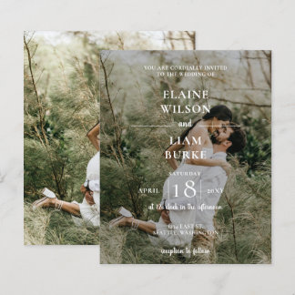 Budget Elegante Foto Overlay Einladung Hochzeit