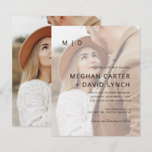 Budget Elegante Foto Overlay Einladung Hochzeit