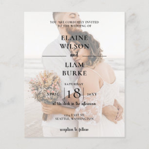 Budget Elegante Foto Overlay Einladung Hochzeit
