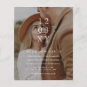 Budget Elegante Foto Overlay Einladung Hochzeit (Vorderseite)