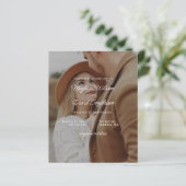 Budget Elegante Foto Overlay Einladung Hochzeit (Stehend Vorderseite)