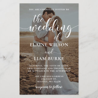Budget Elegante Foto Overlay Einladung Hochzeit