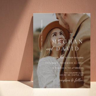 Budget Elegante Foto Overlay Einladung Hochzeit
