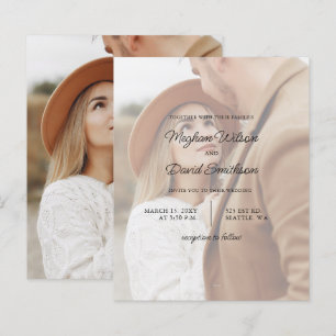 Budget Elegante Foto Overlay Einladung Hochzeit