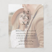 Budget Elegante Foto Overlay Einladung Hochzeit (Vorderseite)