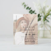 Budget Elegante Foto Overlay Einladung Hochzeit (Stehend Vorderseite)