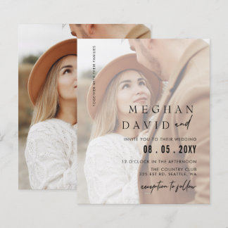 Budget Elegante Foto Overlay Einladung Hochzeit