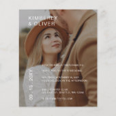 Budget Elegante Foto Overlay Einladung Hochzeit (Vorderseite)
