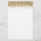 Budget Elegante Gold Glitzer Hochzeitsmenü (Rückseite)