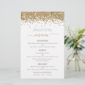 Budget Elegante Gold Glitzer Hochzeitsmenü (Stehend Vorderseite)