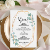 Budget Elegante Gold Green Flat Menu Karte