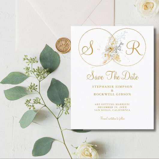 Budget Elegante Gold Monogram Wedding Flyer