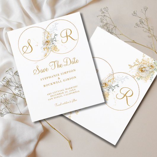 Budget Elegante Gold Monogram Wedding Flyer