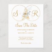 Budget Elegante Gold Monogram Wedding Flyer (Vorne)
