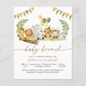 Budget Elegante Gold Safari Baby Brunch Einladung (Vorderseite)