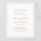 Budget Elegante Gold Script Einladung (Vorderseite)