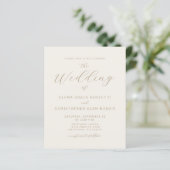 Budget Elegante Gold Script Elfenbeinhochzeit Einl (Stehend Vorderseite)