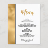 Budget Elegante Gold Scripture Flat Menu Card (Vorderseite)