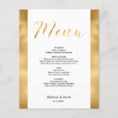 Budget Elegante Gold Scripture Flat Menu Card (Vorderseite)