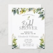 BUDGET Elegante Grüne Bridal Dusche Einladung (Vorne/Hinten)