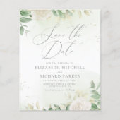 Budget Elegante Grüne Hochzeit speichern das Datum (Vorderseite)