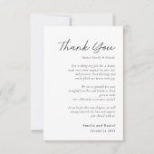 Budget elegante Hochzeit danke Karten (Vorderseite)