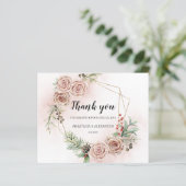 Budget Elegante Hochzeit Dankeschön Karte. (Stehend Vorderseite)