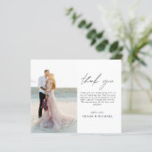 Budget Elegante Hochzeit Vielen Dank Fotokarte (Stehend Vorderseite)