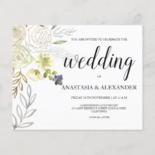 BUDGET/Elegante Hochzeitseinladung. Einladung Flye Flyer