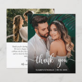 Budget Elegante Kalligraphie Foto Hochzeit Vielen  (Vorne/Hinten)