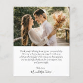 Budget Elegante Kalligraphie Foto Hochzeit Vielen  (Rückseite)