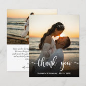 Budget Elegante Kalligraphie Foto Hochzeit Vielen  (Vorne/Hinten)