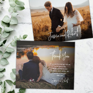 Budget Elegante Kalligraphie Foto Hochzeit Vielen  Flyer
