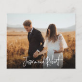 Budget Elegante Kalligraphie Foto Hochzeit Vielen Flyer (Hinten)