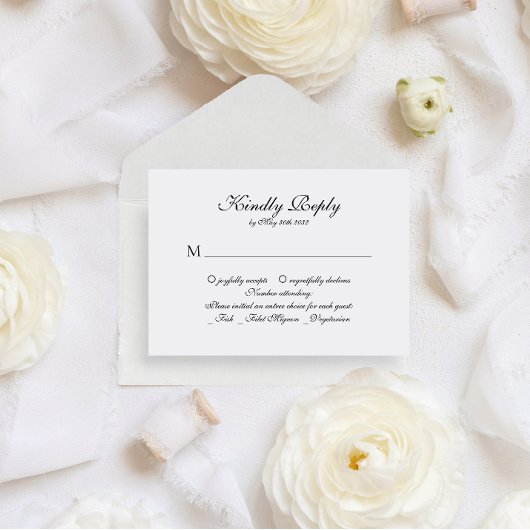 Budget Elegante klassische Script Monogram Wedding Begleitkarte