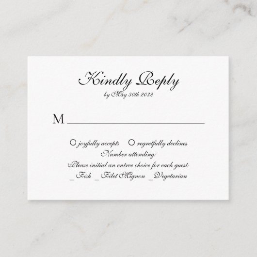 Budget Elegante klassische Script Monogram Wedding Begleitkarte (Vorderseite)