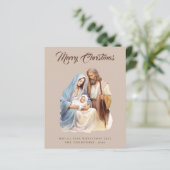 Budget Elegante Krippe Frohe Weihnachtskarte (Stehend Vorderseite)