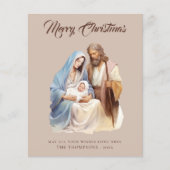 Budget Elegante Krippe Frohe Weihnachtskarte (Vorderseite)