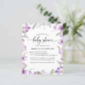 Budget Elegante Lila Kinderdusche Einladung (Stehend Vorderseite)