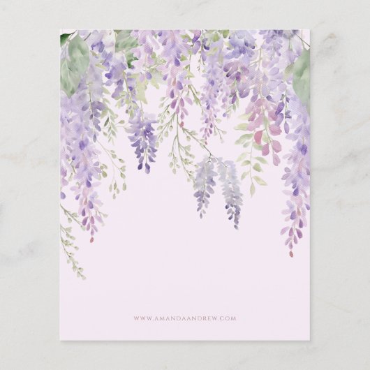Budget Elegante Lila Wisteria Wedding Einladung (Rückseite)