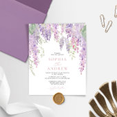 Budget Elegante Lila Wisteria Wedding Einladung