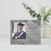 Budget Elegante Marmor Foto Graduate Ankündigung (Stehend Vorderseite)