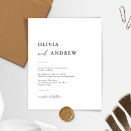 Budget Elegante Minimalistische Hochzeitseinladung